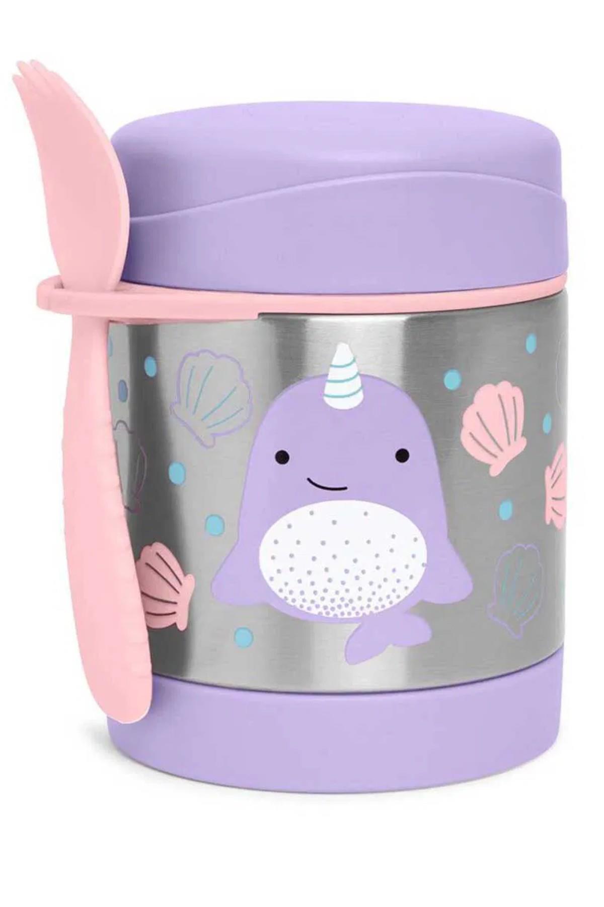 Skip Hop Kız Çocuk Paslanmaz Çelik Mama Saklama Termosu Narwhal Set Mor