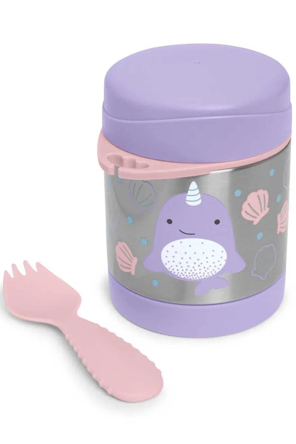 Skip Hop Kız Çocuk Paslanmaz Çelik Mama Saklama Termosu Narwhal Set Mor