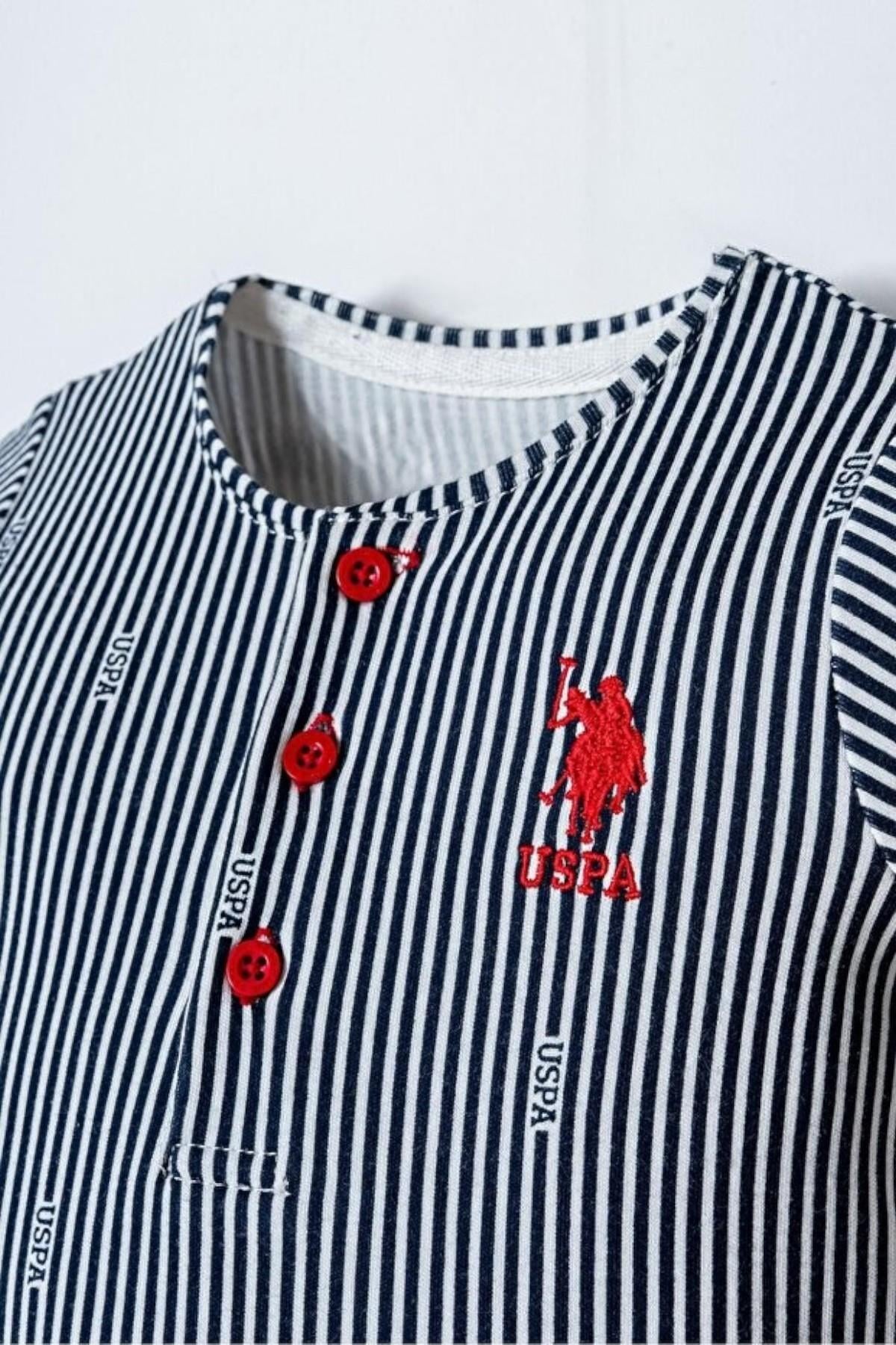 U.S. Polo Erkek Bebek 3-24 Ay Marin Desen Tulum Lacivert