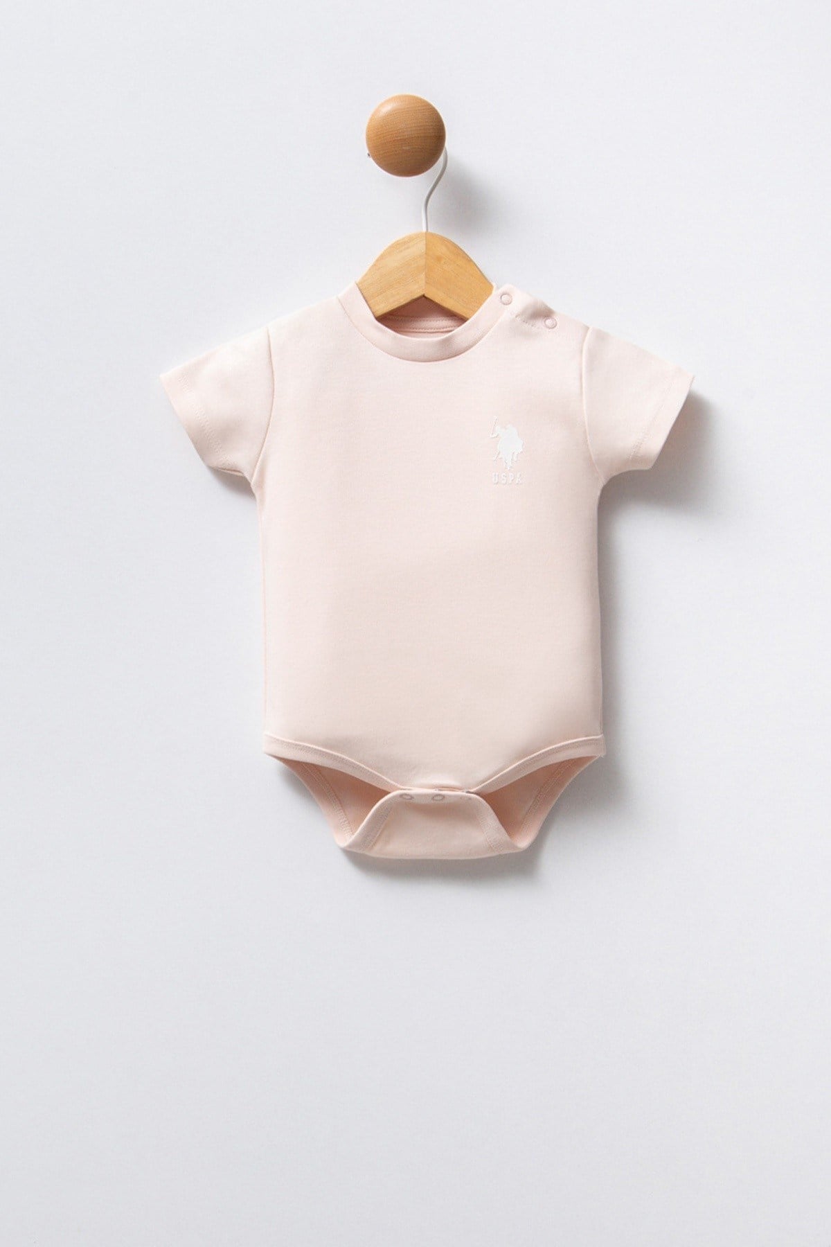 U.S. Polo Kız Bebek 0-24 Ay Üçlü Body Set Pudra