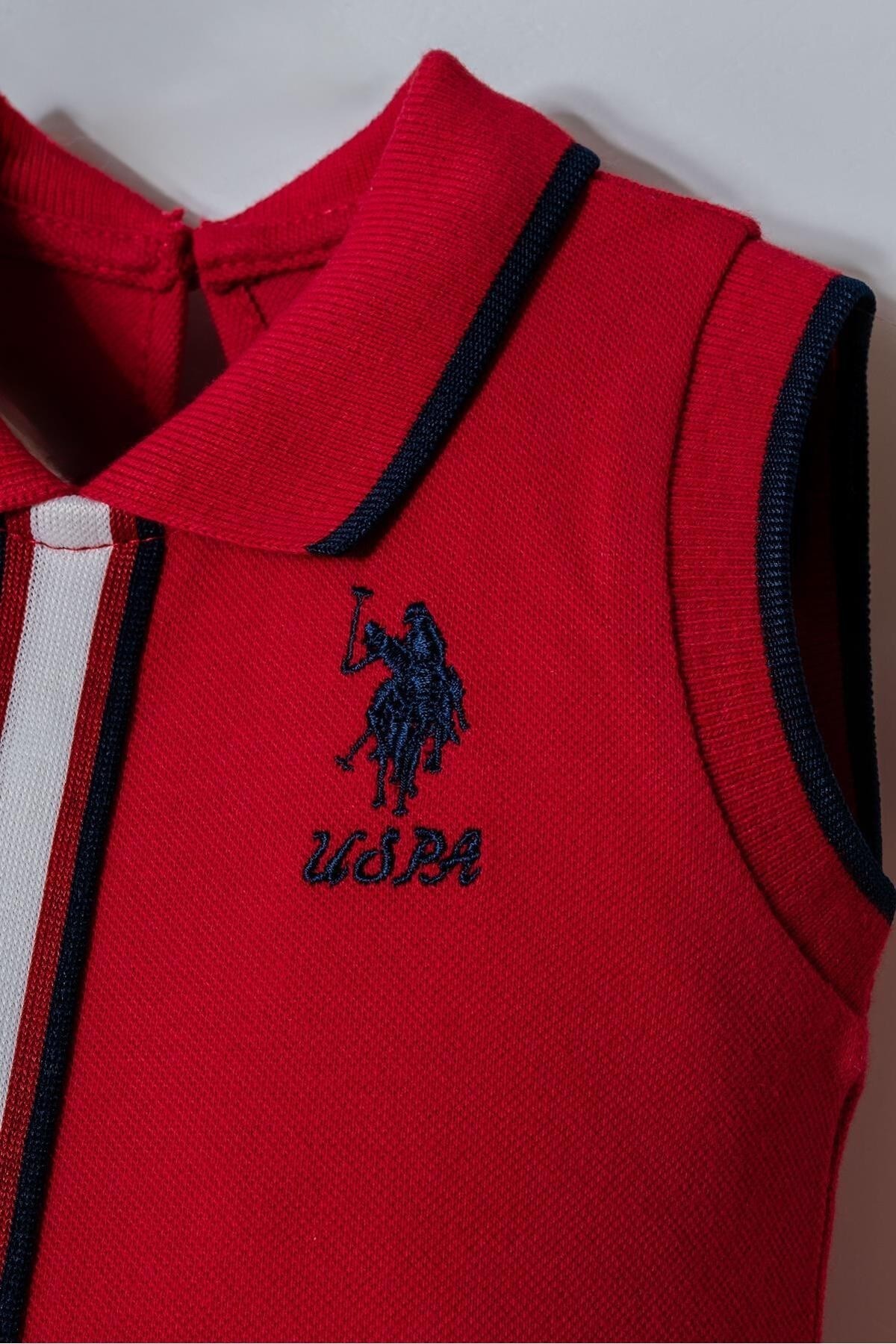 U.S. Polo Kız Bebek 6-36 Ay Lakos Pilise Etekli Elbise Kırmızı