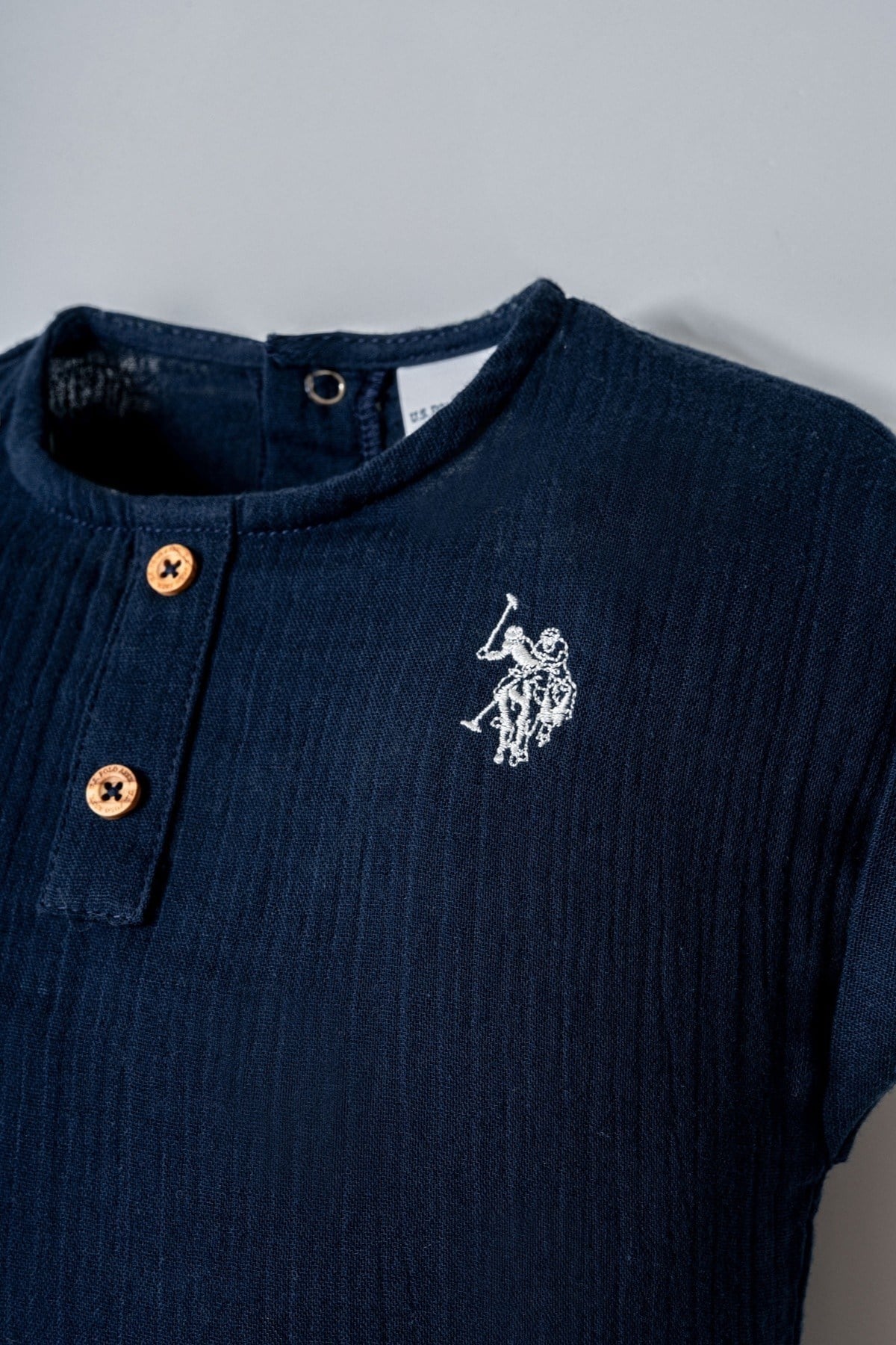 U.S. Polo Erkek Bebek 6 Ay-3 Yaş Müslin Şortlu Takım Lacivert