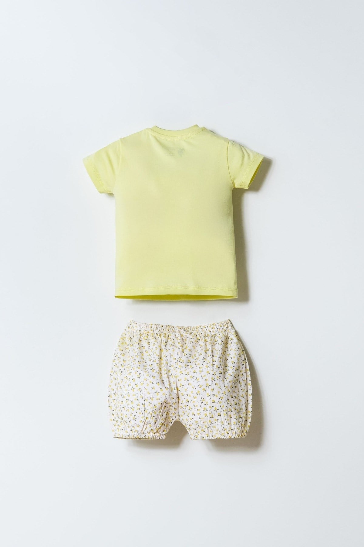 U.S. Polo Kız Bebek 6 Ay -3 Yaş Limon Baskılı Şortlu Takım Sarı