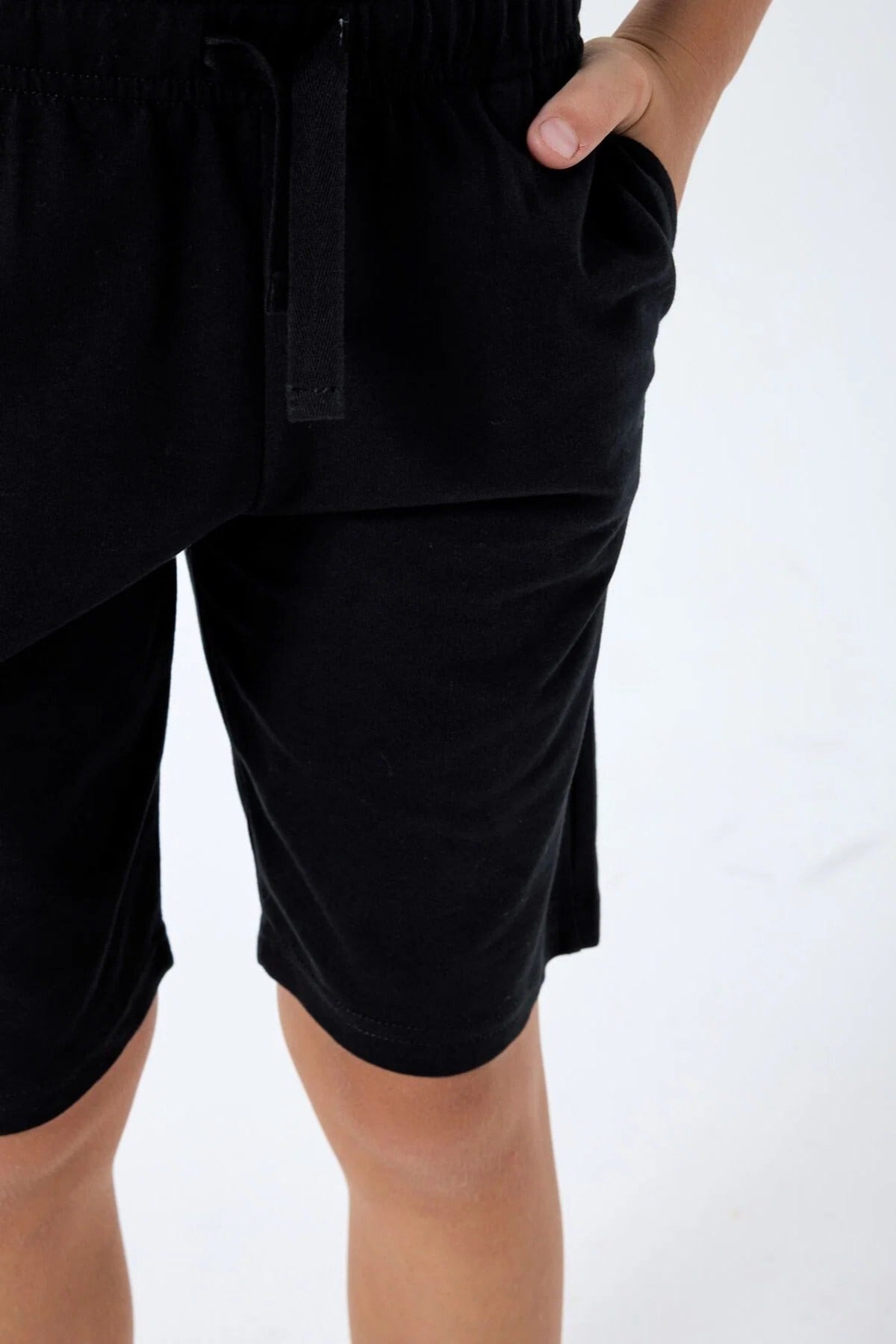 U.S. Polo Erkek Çocuk 4-15 Yaş Desenli İkili Şortlu Takım Siyah