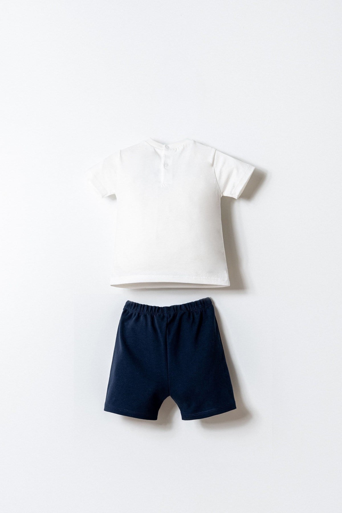 U.S. Polo Erkek Bebek 6 Ay- 3 Yaş Logo Baskılı Şortlu Takım Beyaz