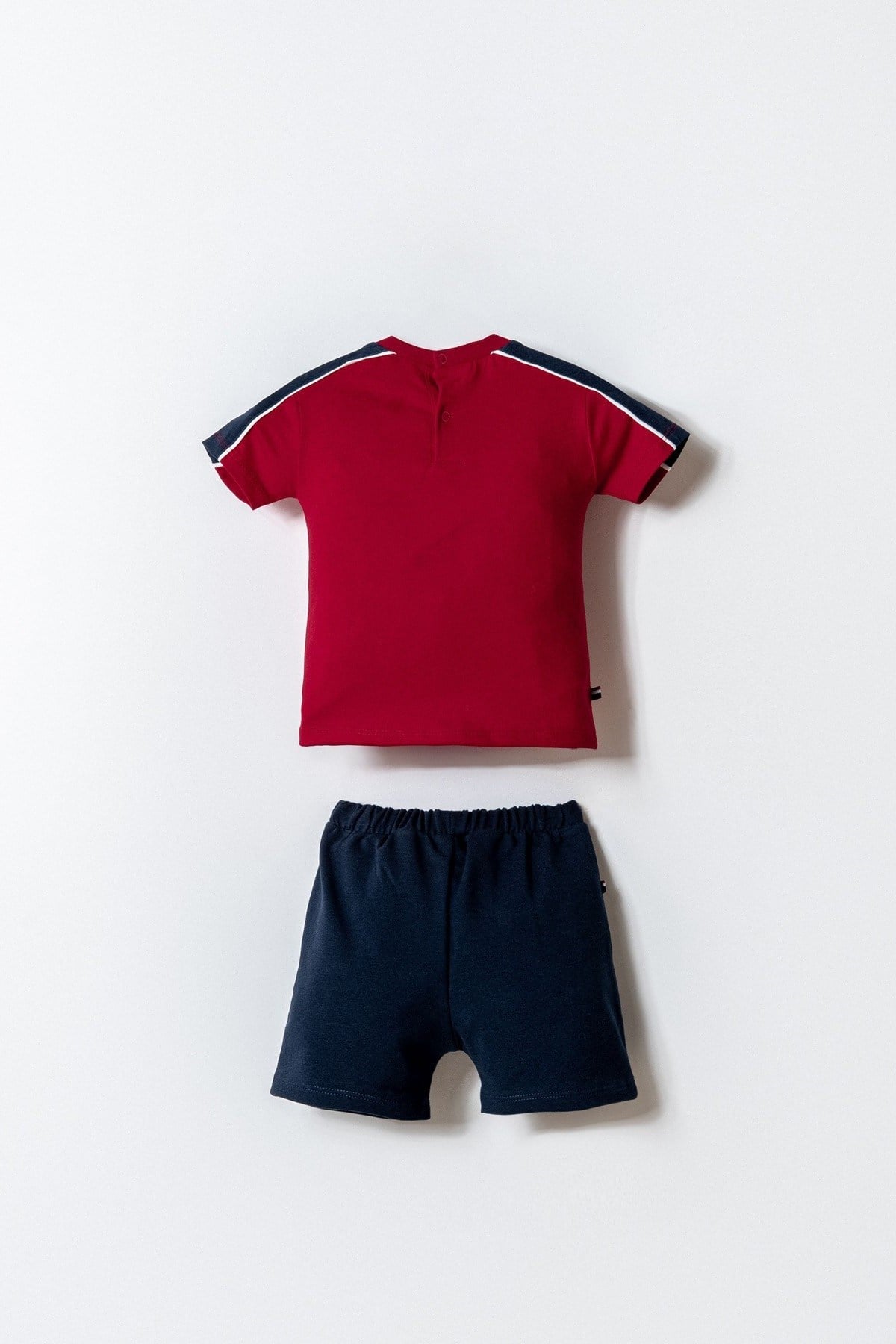 U.S. Polo Erkek Bebek 6 Ay-3 Yaş Logo Baskılı Şortlu Takım Kırmızı