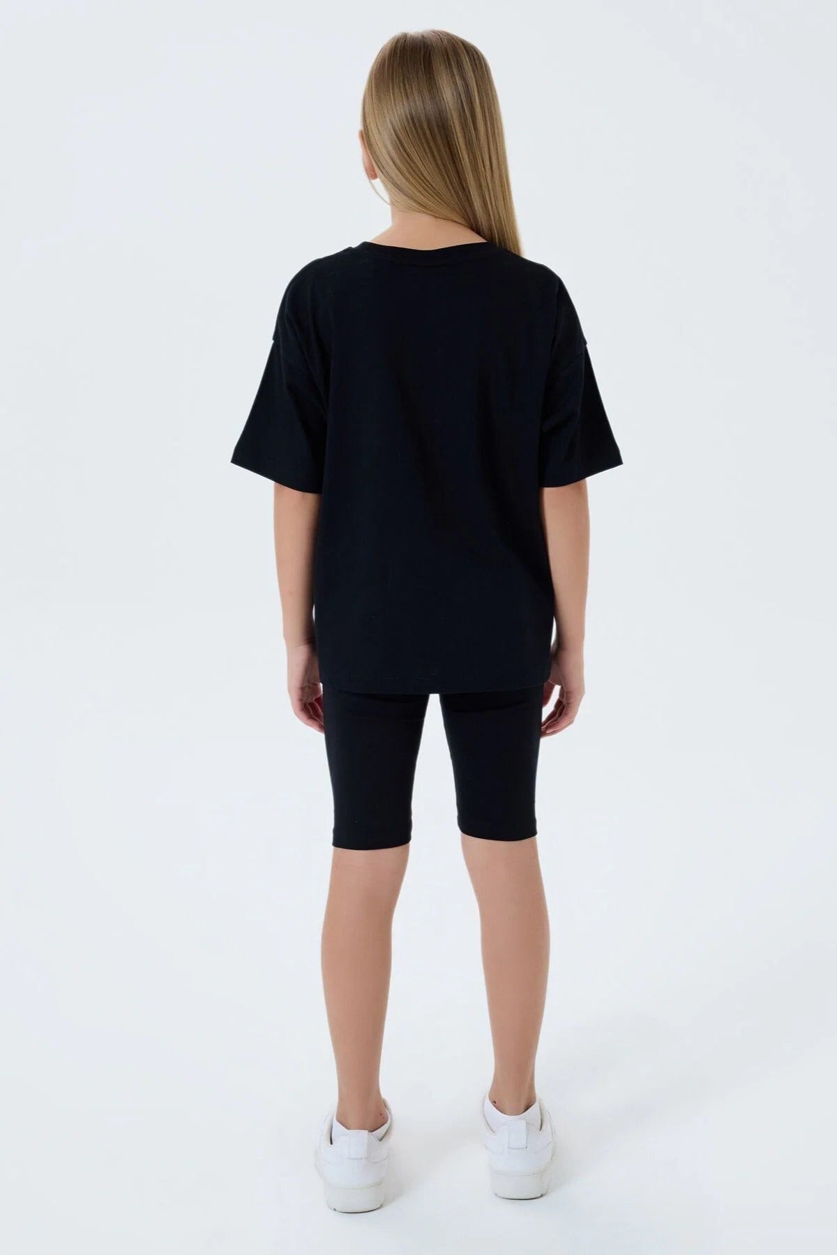 U.S. Polo Kız Çocuk 4-15 Yaş Logo Desenli Taytlı Takım Siyah