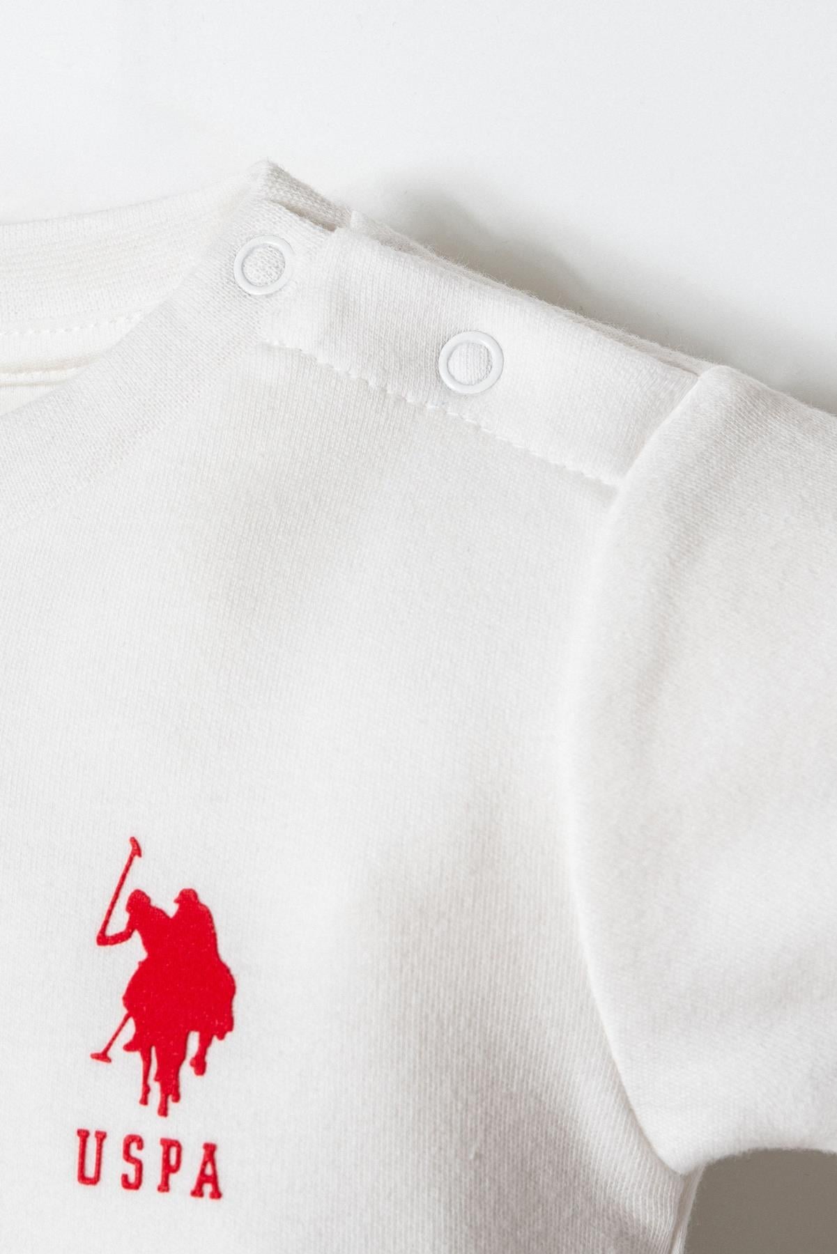 U.S. Polo Erkek Bebek 0-24 Ay Üçlü Body Set Beyaz