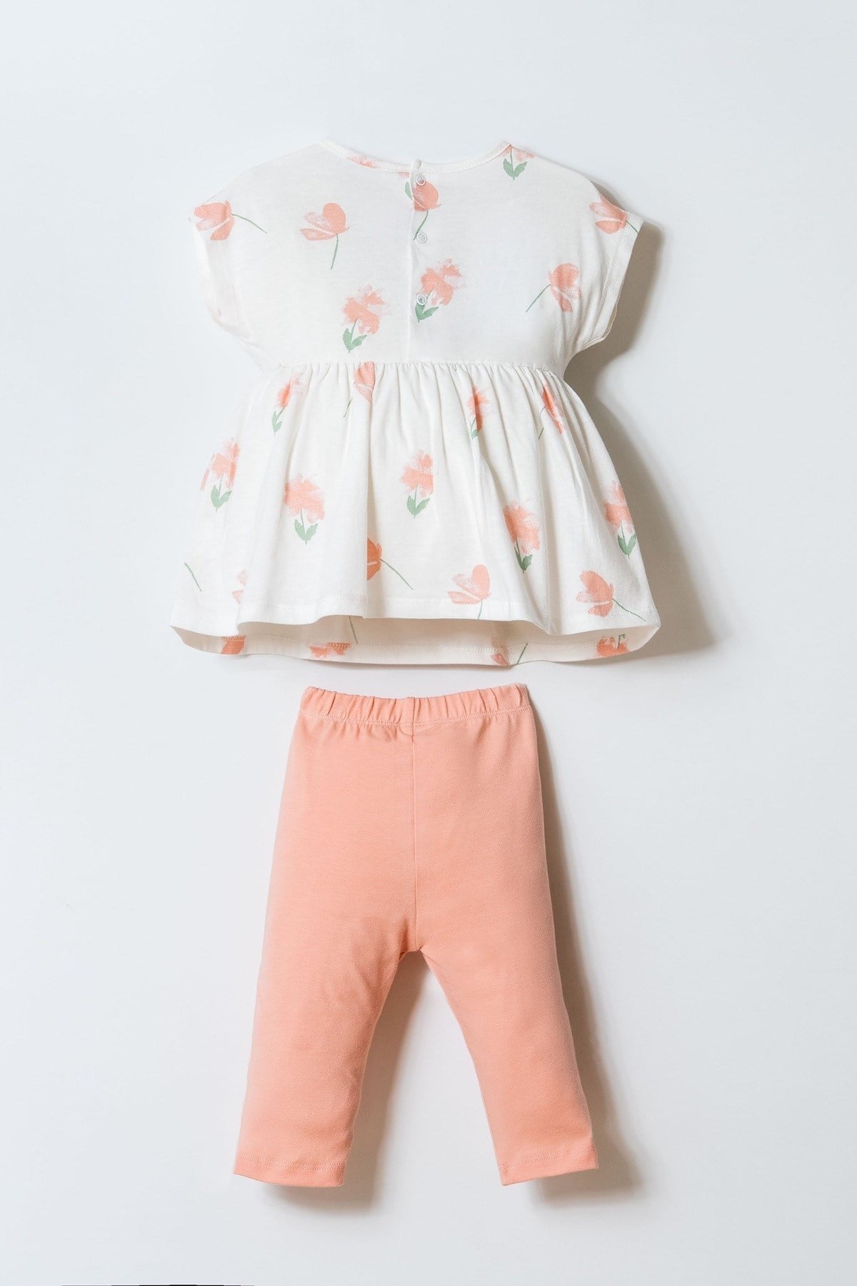 U.S. Polo Kız Bebek 6 Ay-3 Yaş Çiçek Desenli Taytlı Takım Pudra