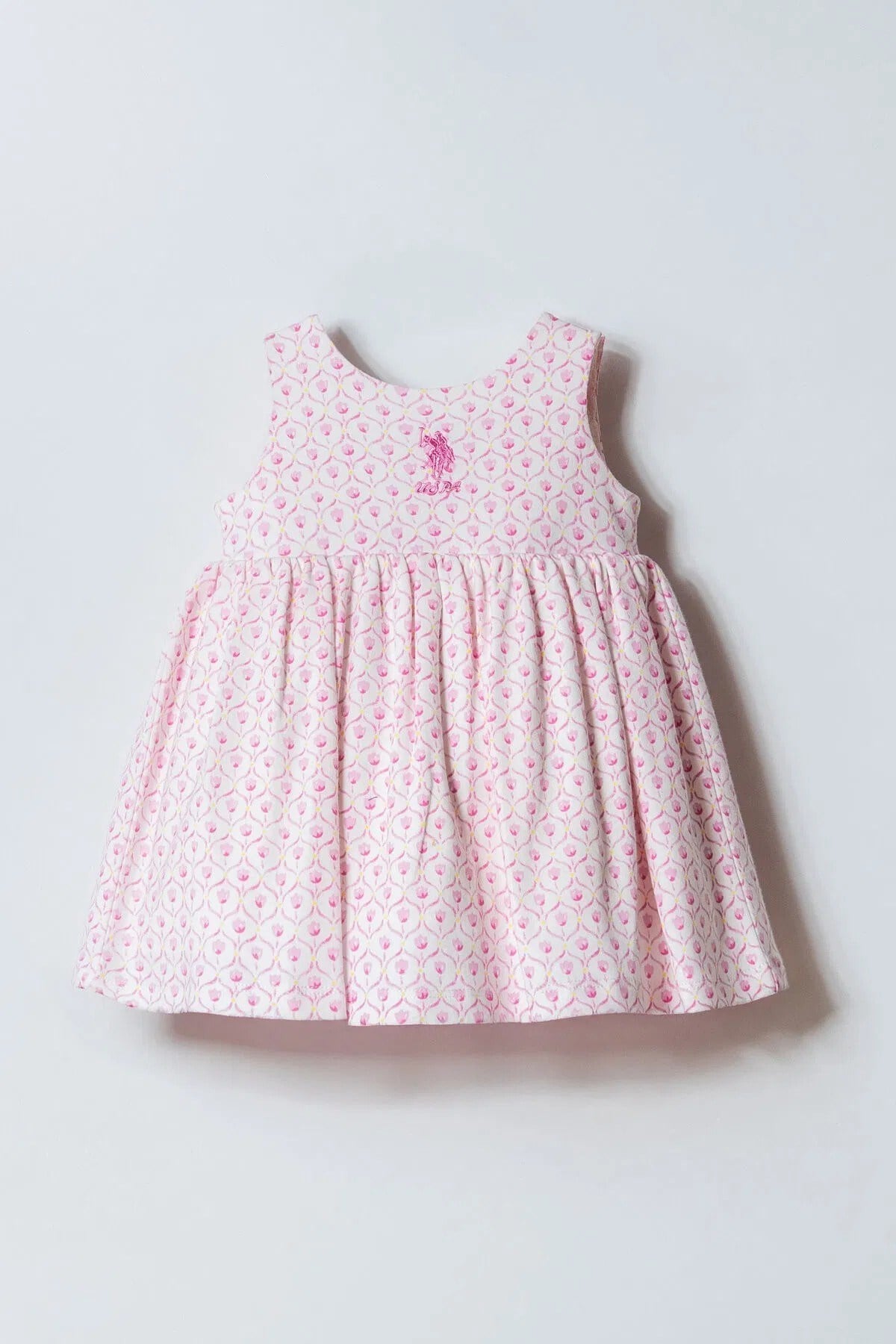 U.S. Polo Kız Bebek 6 Ay-3 Yaş %100 Pamuk Astarlı Elbise Pembe