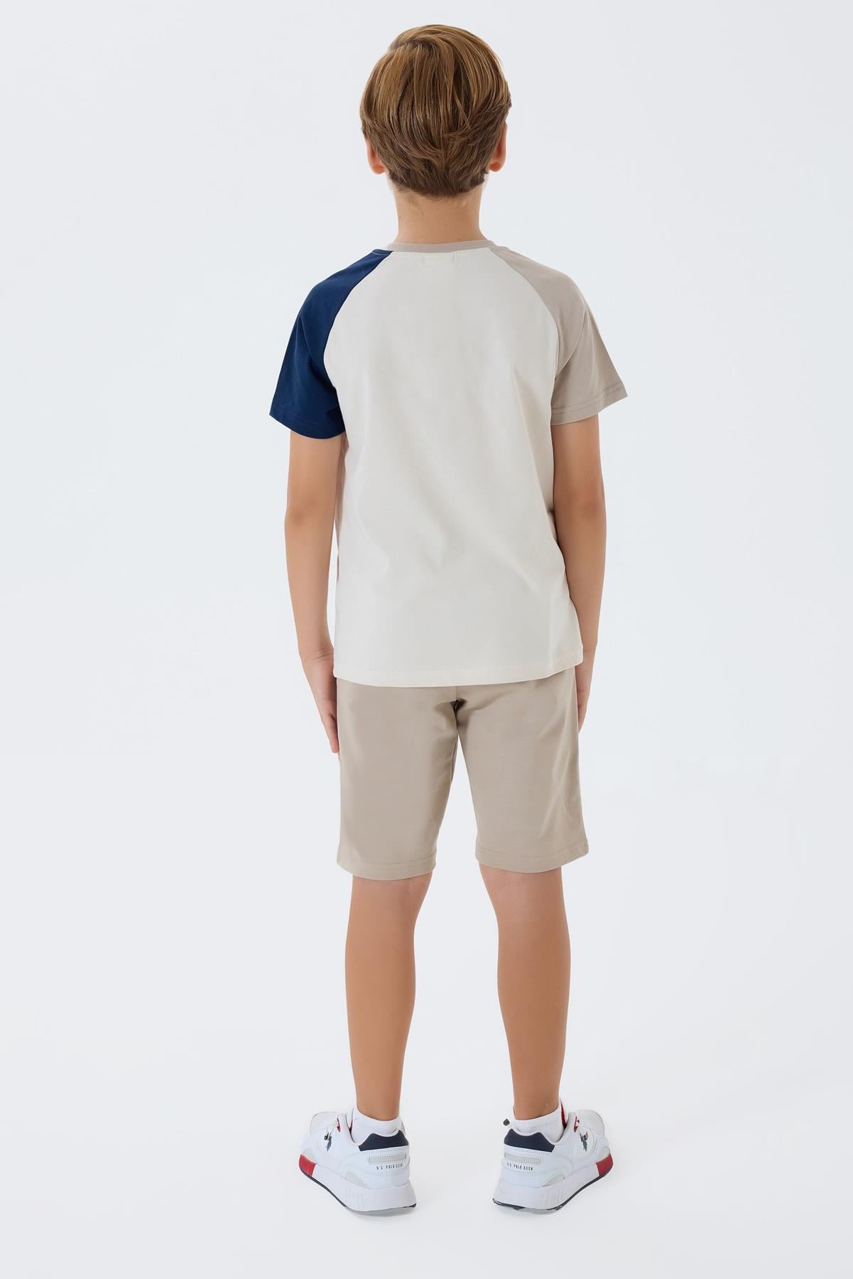 U.S. Polo Erkek Çocuk 4-15 Yaş İkili Şortlu Takım Bej