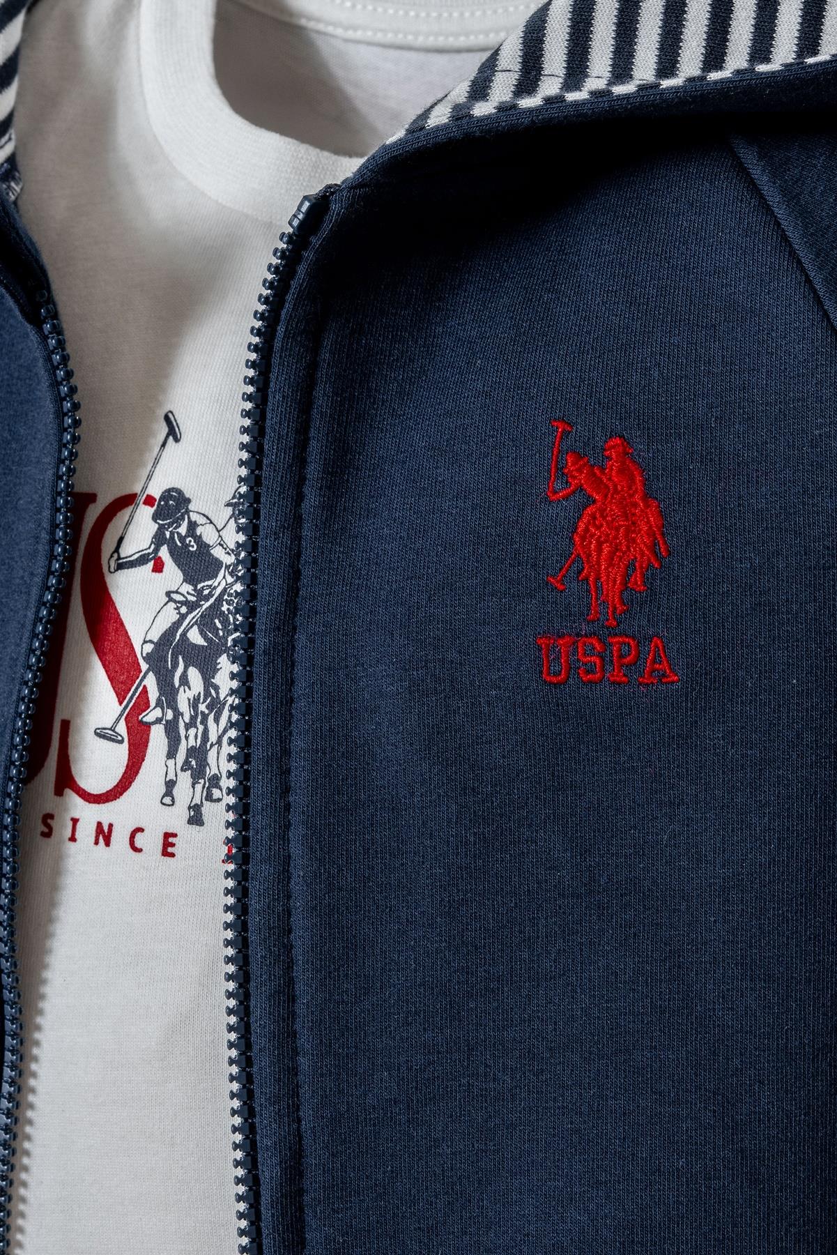 U.S. Polo Erkek Bebek 6-36 Ay İki İplik Üçlü Eşofman Takım Lacivert