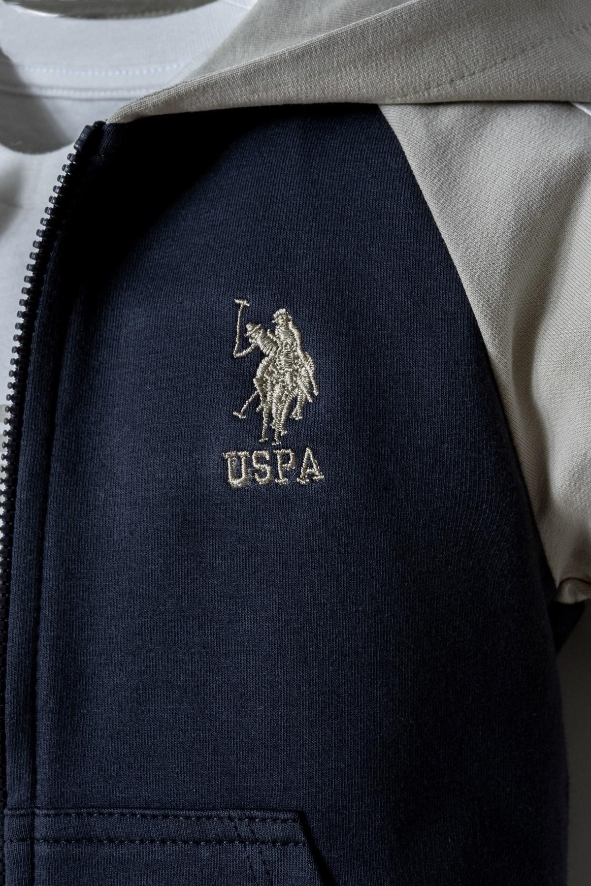 U.S. Polo Erkek Bebek 6-36 Ay İki İplik Üçlü Eşofman Takımı Füme