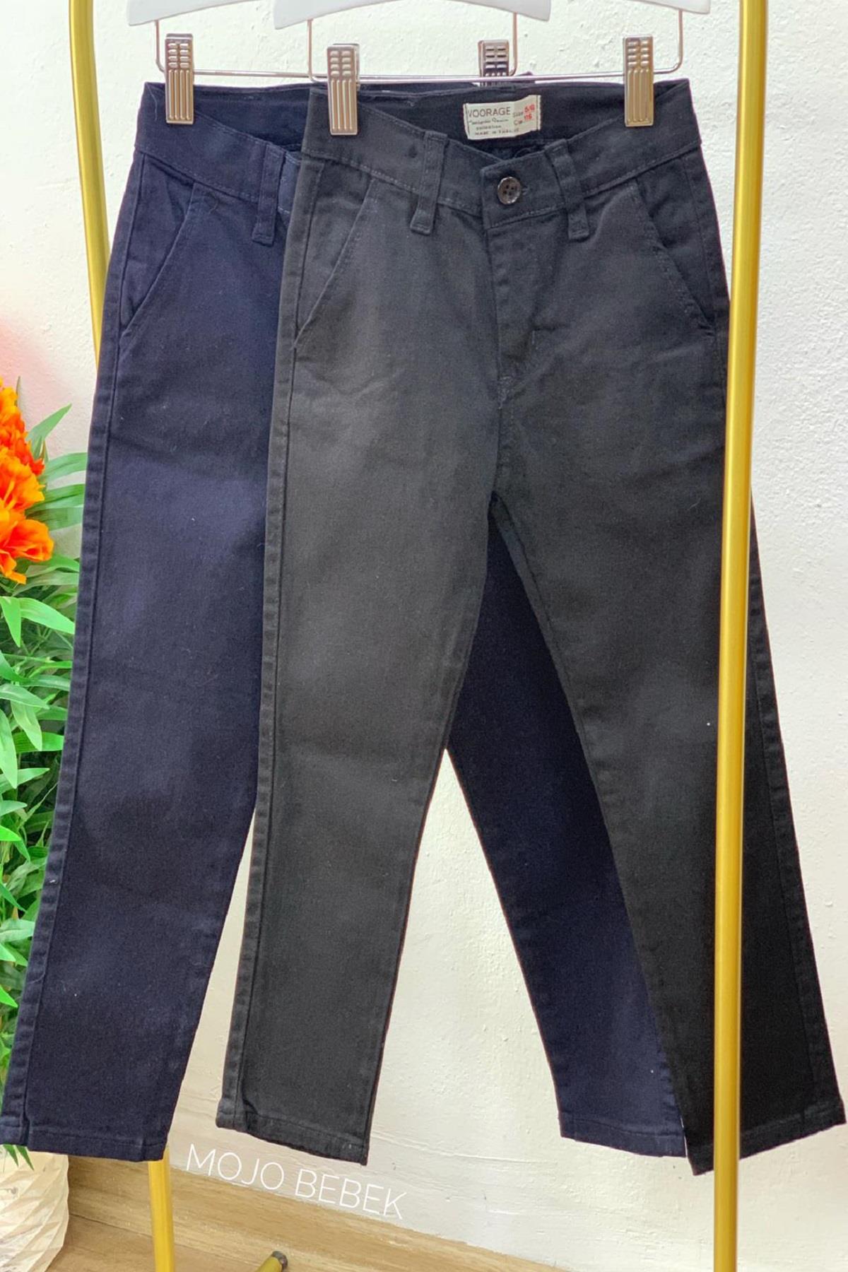 Woorage Erkek Çocuk 5-14 Yaş Kanvas Pantolon 5037 Siyah