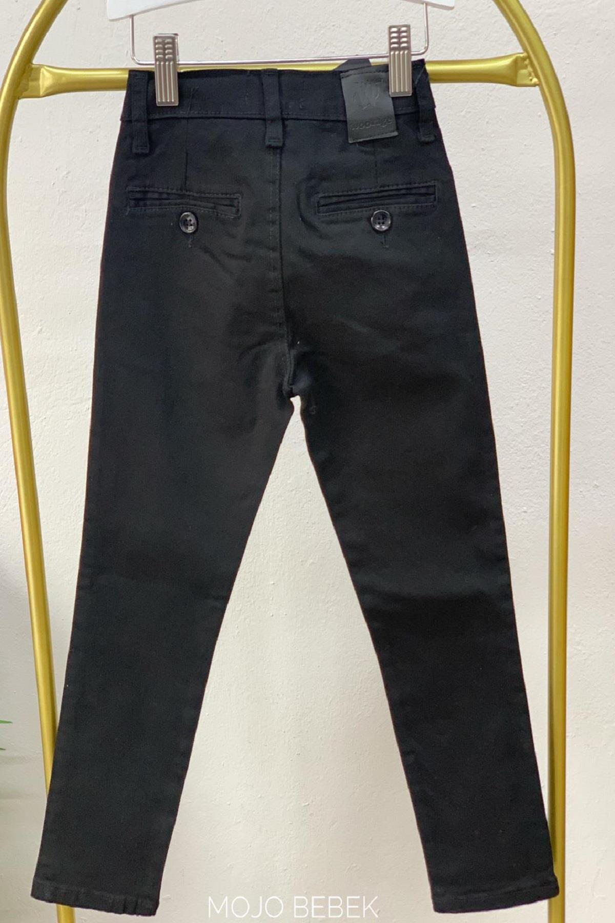 Woorage Erkek Çocuk 5-14 Yaş Kanvas Pantolon 5037 Siyah