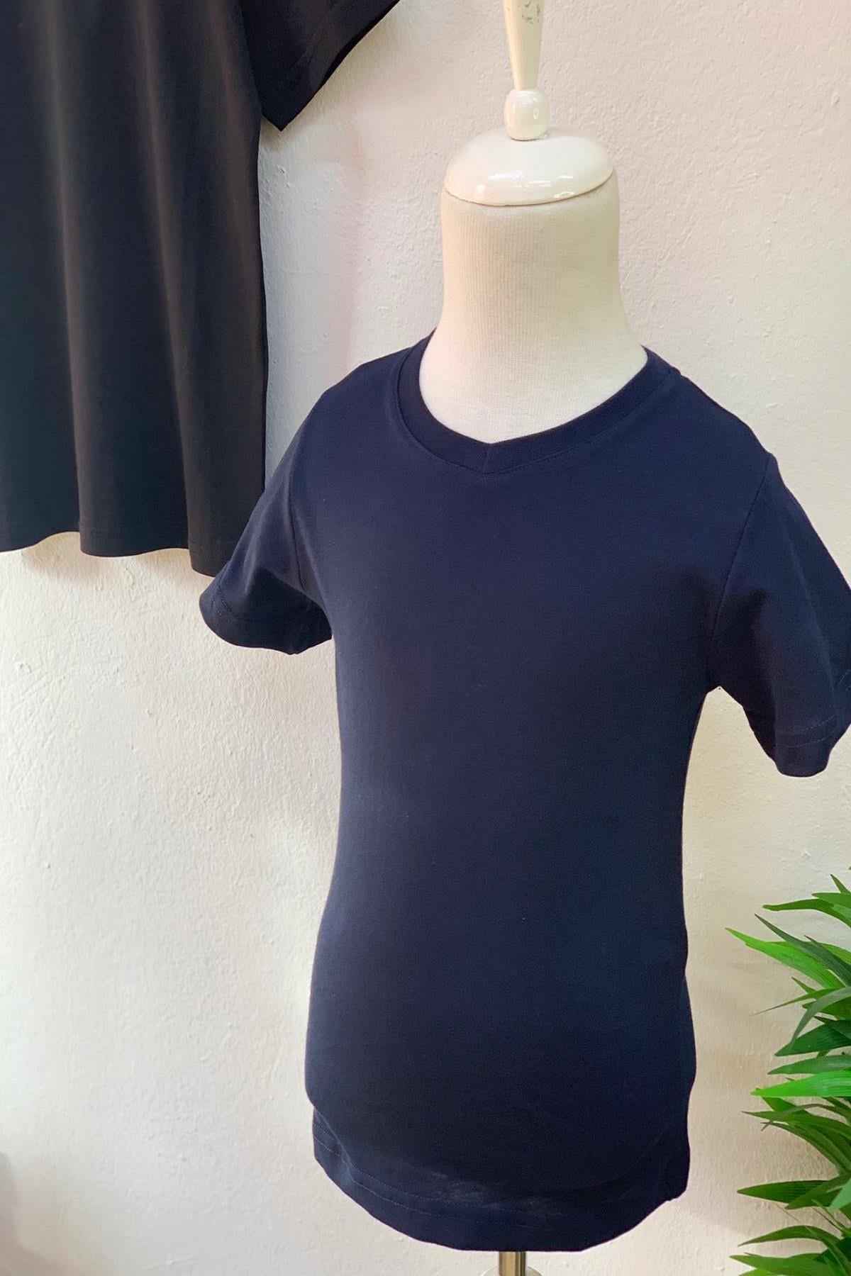 Woorage Erkek Çocuk Basic Kısa Kol T-shirt 9187 Lacivert