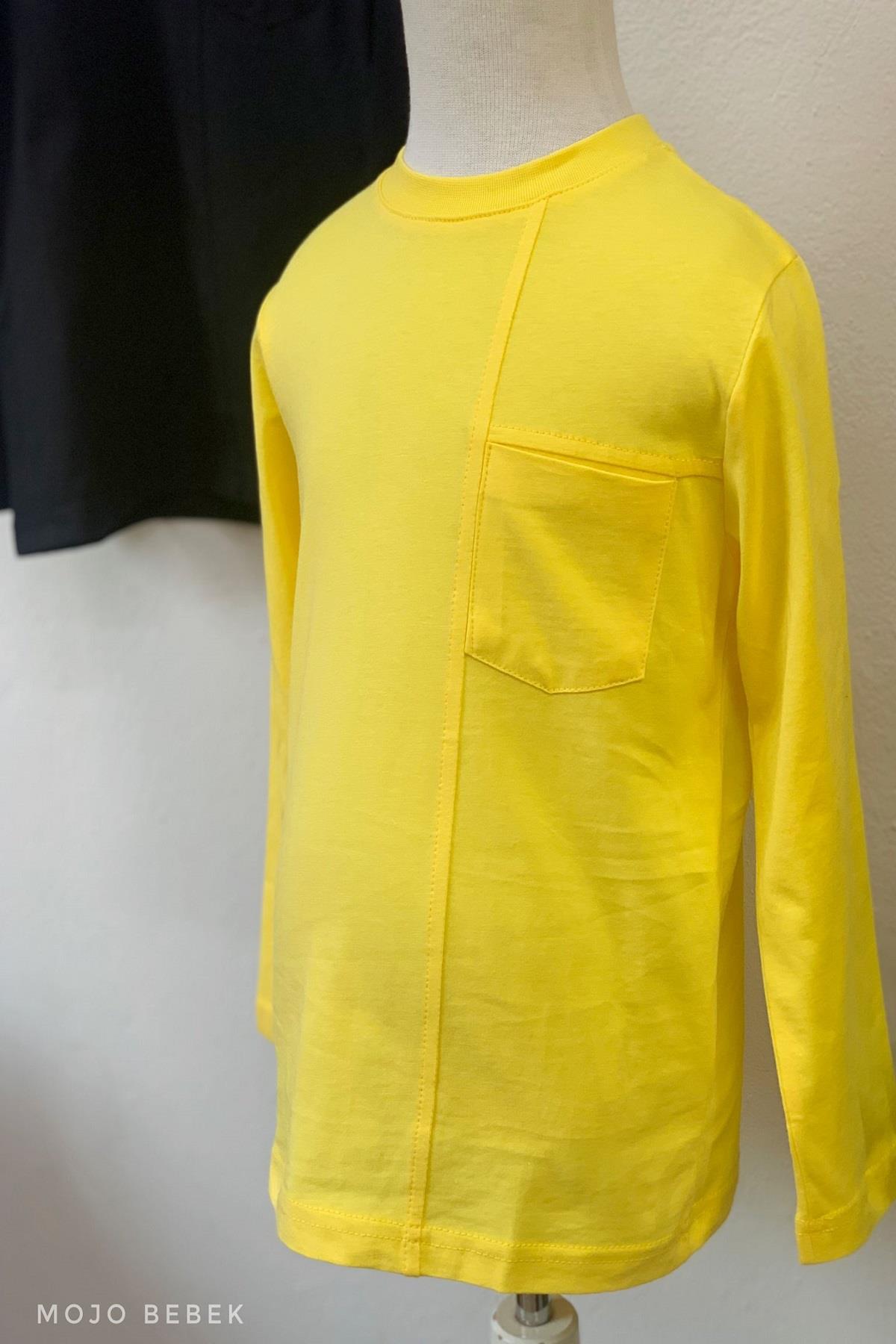 Woorage Erkek Çocuk Basic Uzun Kol T-shirt 1115 Sarı