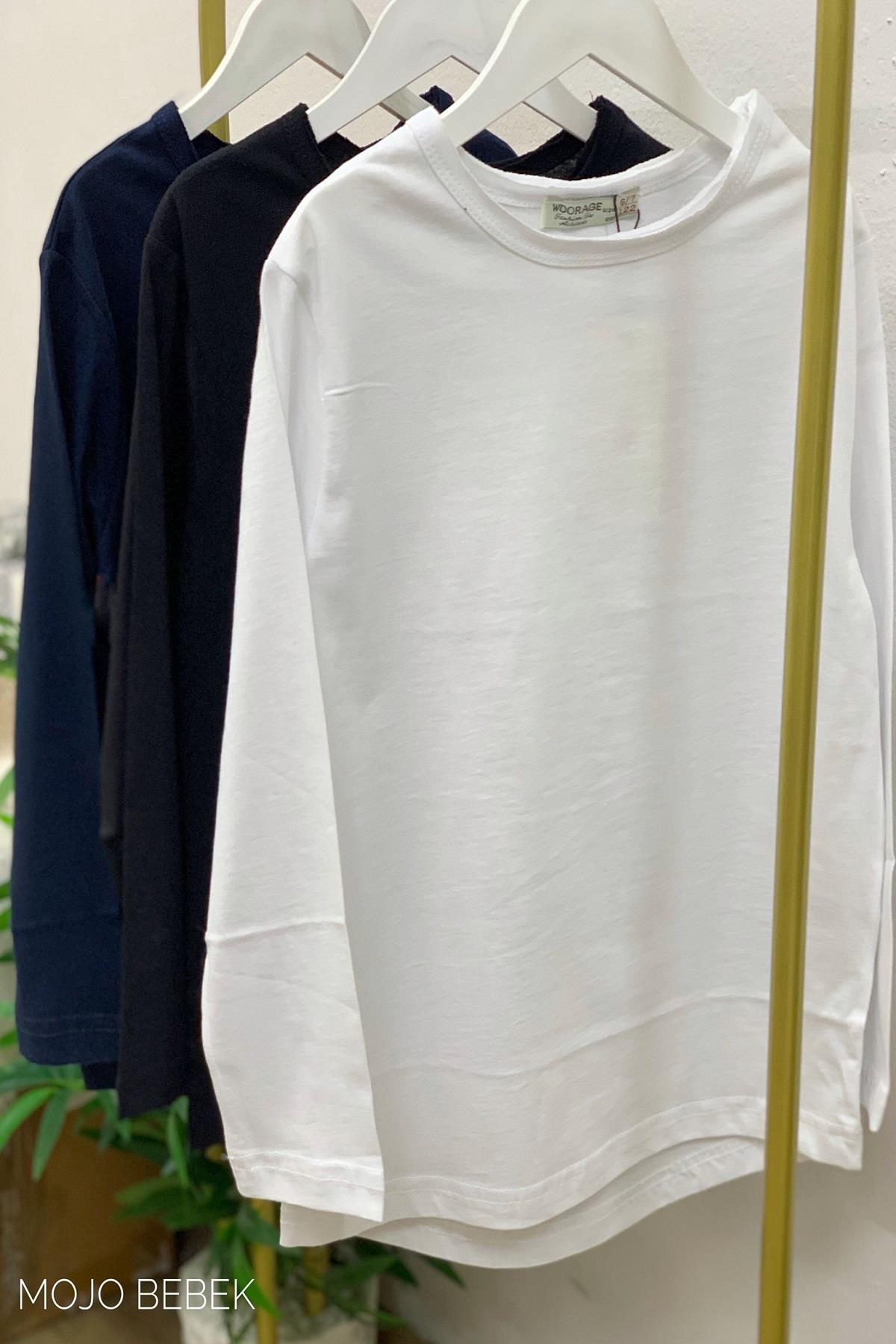 Woorage Erkek Çocuk Basic Uzun Kol T-shirt 5068 Siyah