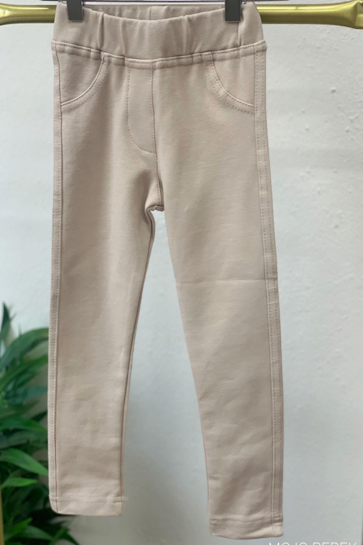 Woorage Kız Bebek 1-5 Yaş Penye Uzun Tayt 3157 Taş Rengi