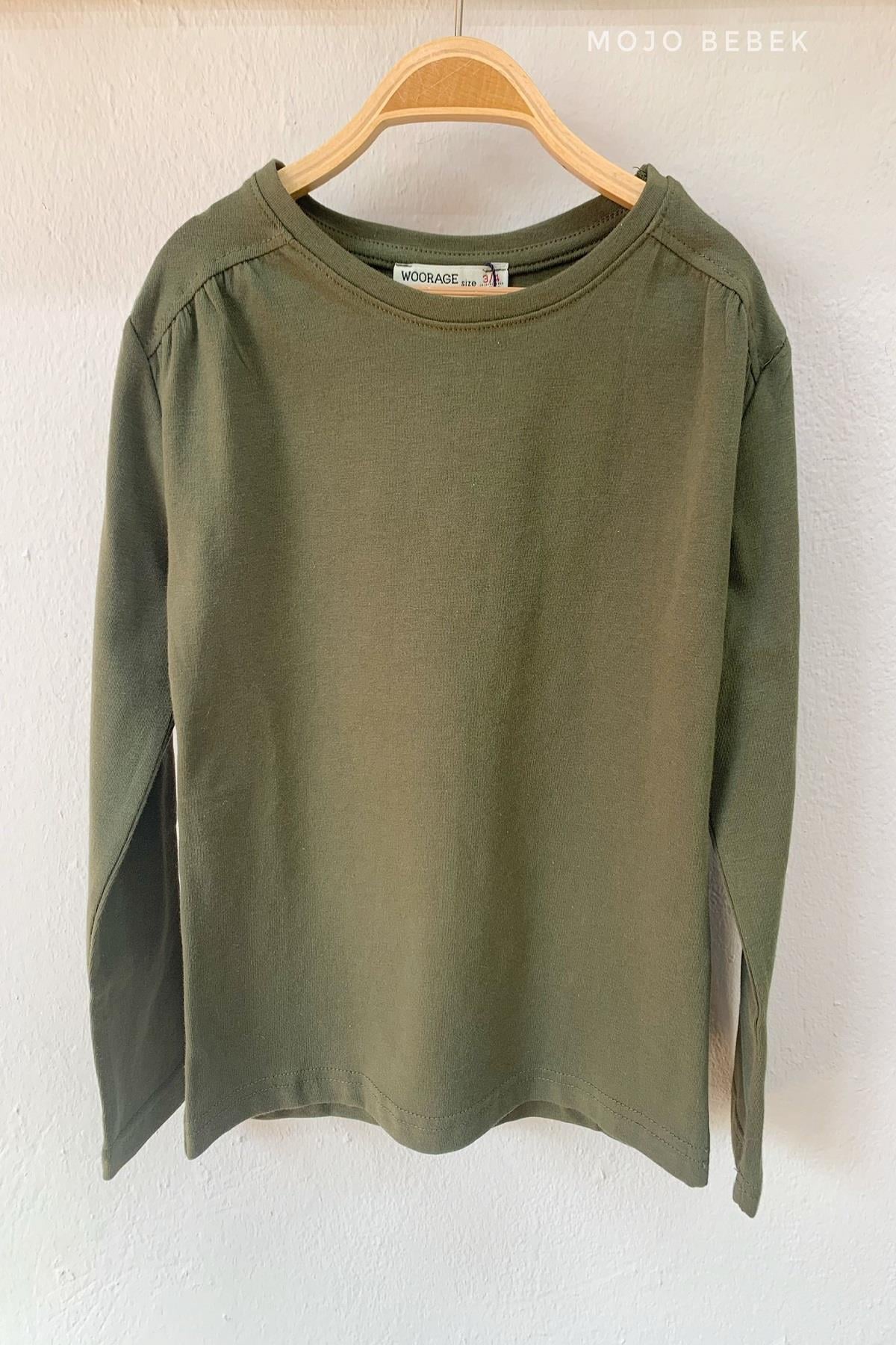 Woorage Kız Çocuk Basic Uzun Kol T-shirt 9497 Haki
