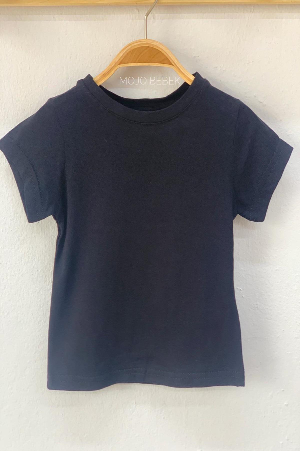 Woorage Unisex Bebek Basic Kısa Kol T-shirt 0060 Siyah