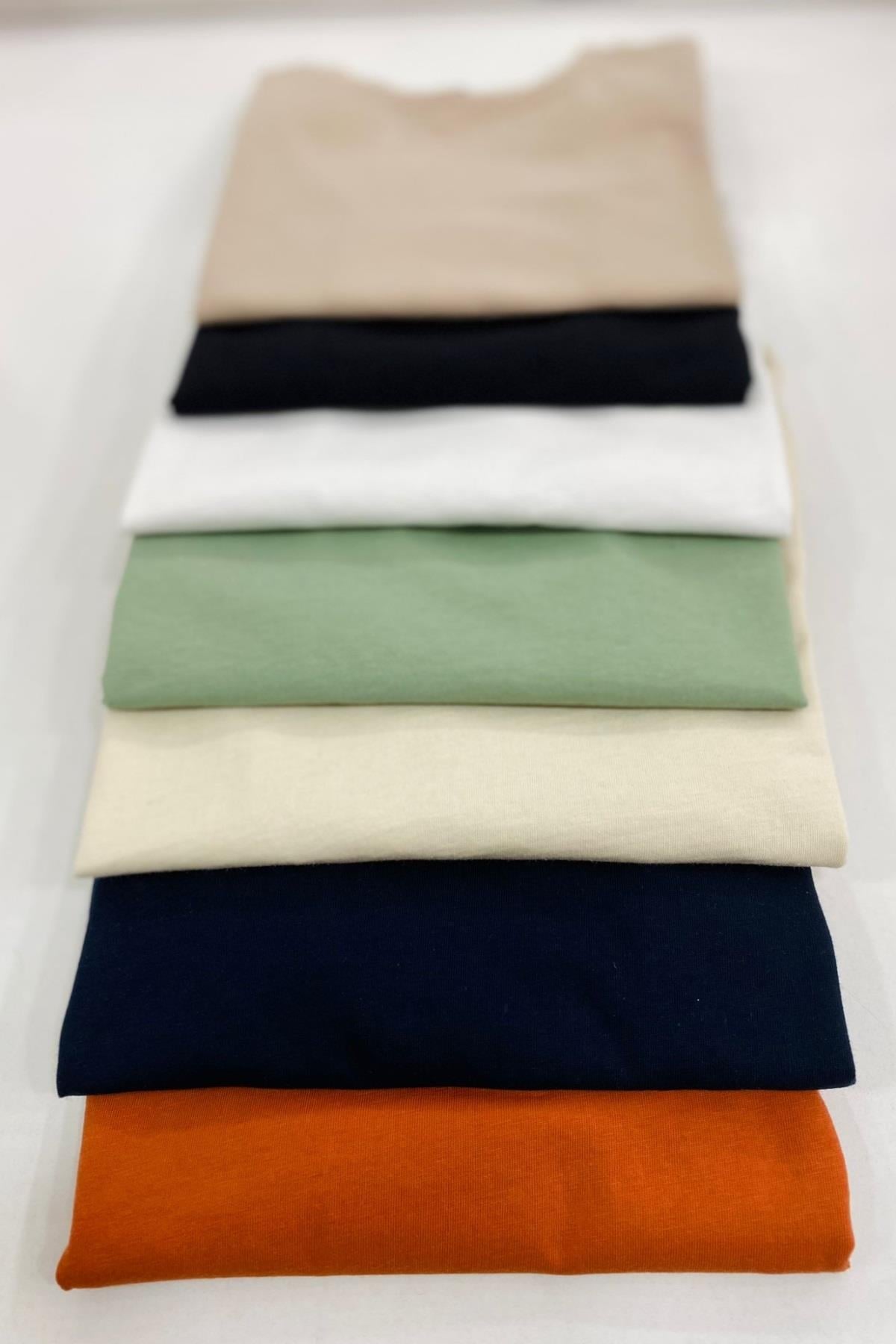 Woorage Unisex Çocuk 5-14 Yaş Bisiklet Yaka Basic T-shirt Krem