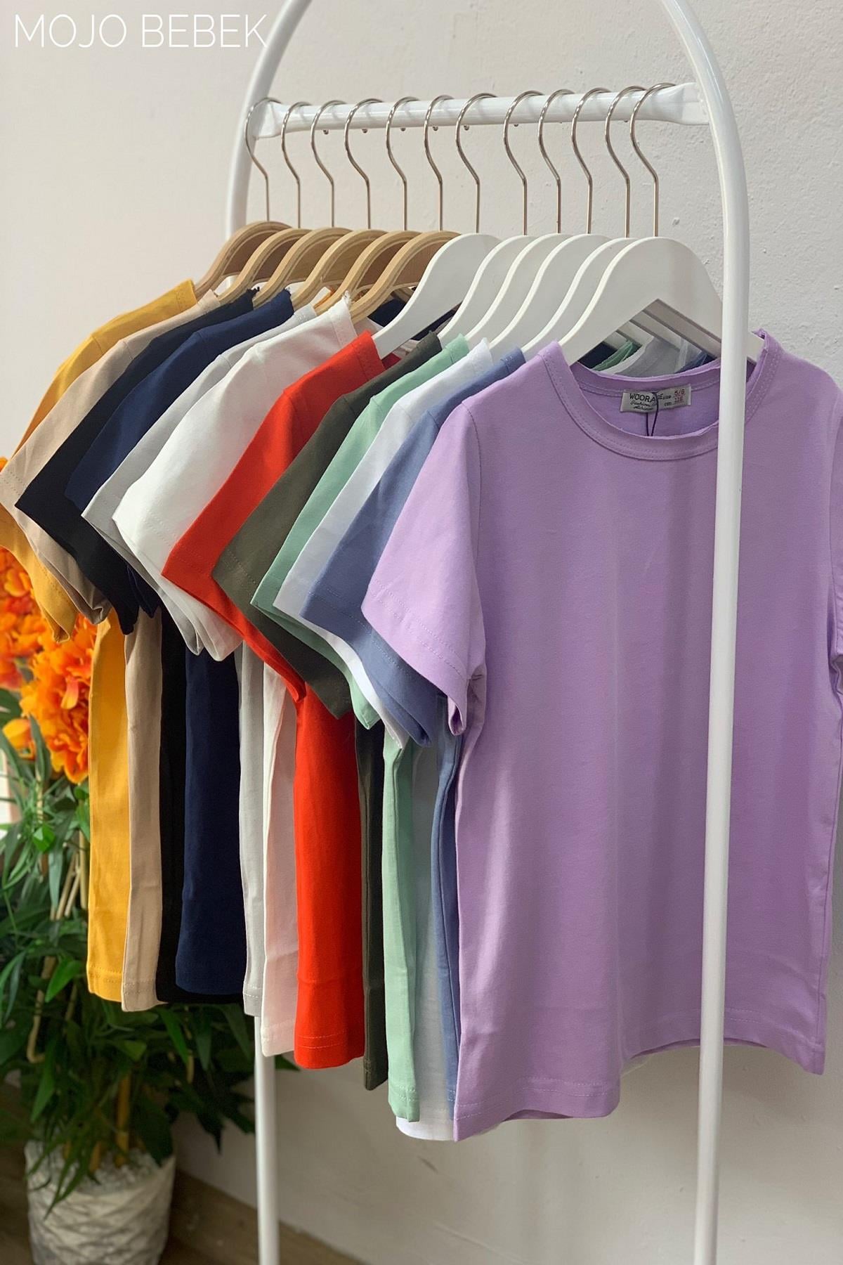 Woorage Unisex Çocuk Basic Kısa Kol T-shirt 5203 Siyah