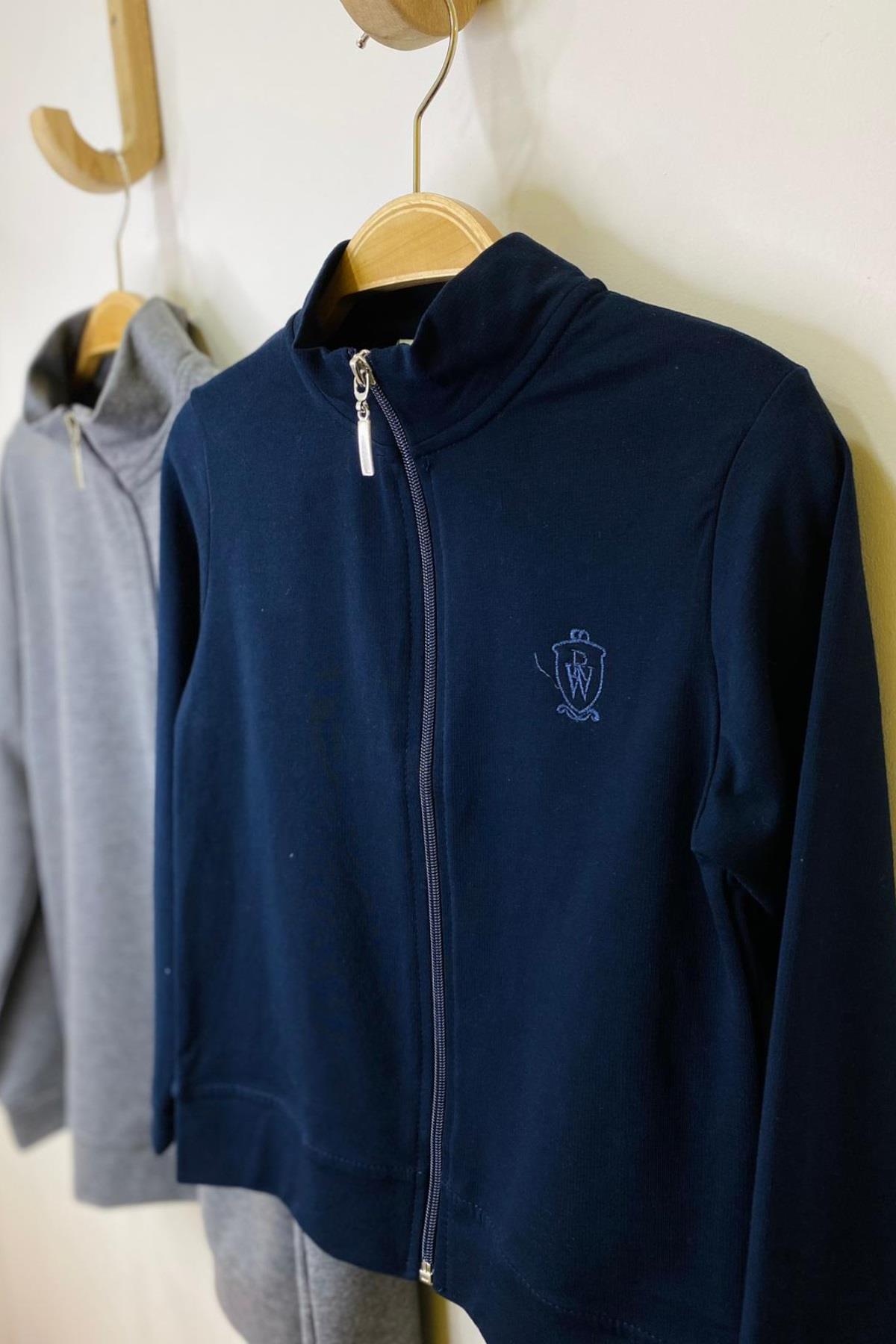 Woorage Unisex Çocuk Fermuarlı Hırka 5296 Gri