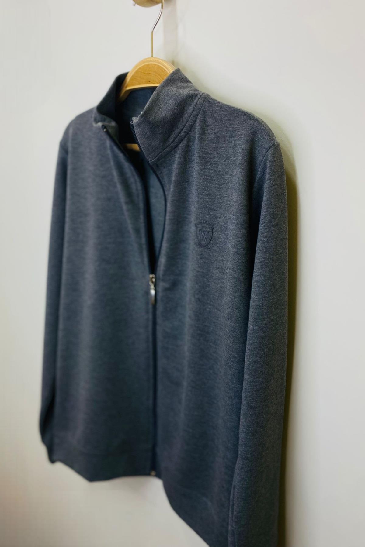 Woorage Unisex Çocuk Fermuarlı Hırka 5296 Gri