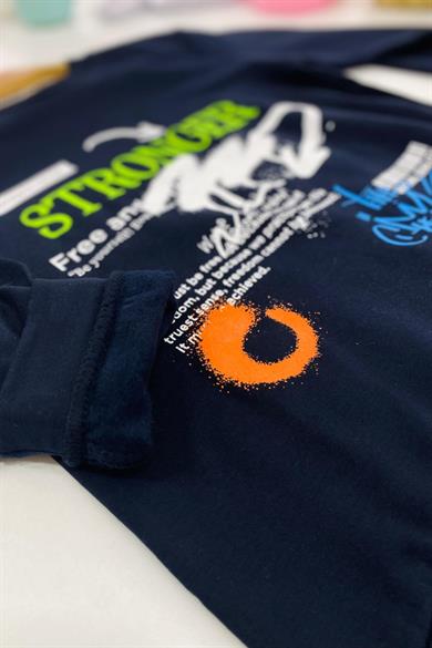 ALG Erkek Çocuk Stronger Nakışlı Şardonlu Sweatshirt 324484 Lacivert