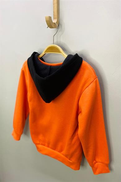 ALG Unisex Nakışlı Kapüşonlu Şardonlu Sweatshirt 324401 Turuncu