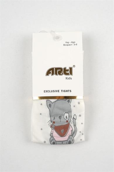 Artı Kids Kız Çocuk Efser Baskılı Micro 50 Külotlu Çorap 620044 Krem