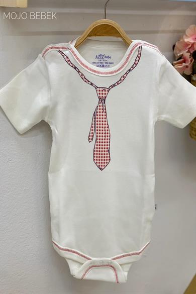 Aziz Bebe Desenli Uzun Kol Çıtçıtlı Body 1287 Ekru