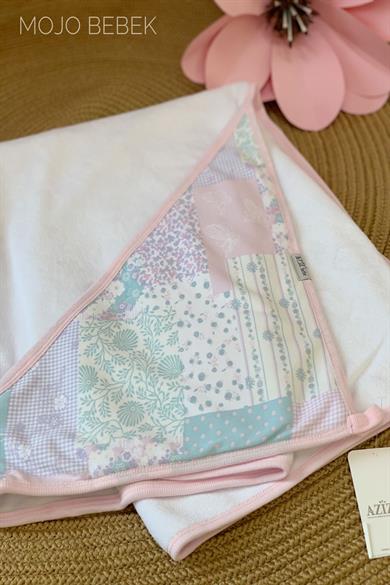 Aziz Bebe Kız Bebek Desenli Banyo Havlusu 050104 Pembe