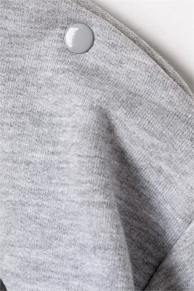 BabyCosy Erkek Bebek 3-24 Ay Ayıcık Desenli Sweatshirt Gri