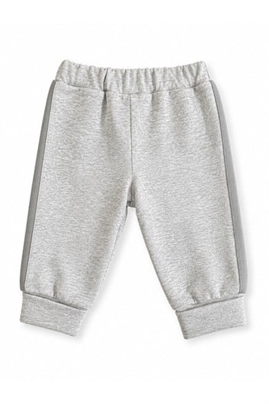 BabyCosy Erkek Bebek 3-24 Ay Zebra Desenli Kapüşonlu Eşofman Takımı Gri