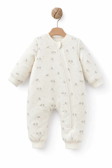 BabyCosy Unisex Bebek 6-24 Ay %100 Organik Pamuk Uyku Tulumu Ekru
