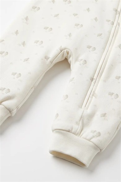 BabyCosy Unisex Bebek 6-24 Ay %100 Organik Pamuk Uyku Tulumu Ekru