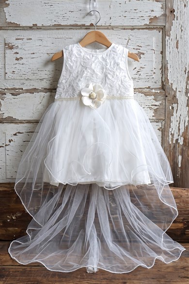 Babylia Kız Bebek 0-6 Ay Mevlütlük Elbise Set Beyaz