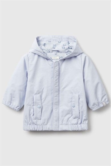 Benetton Erkek Bebek 0-18 Ay Penye Astarlı Yağmurluk Mavi