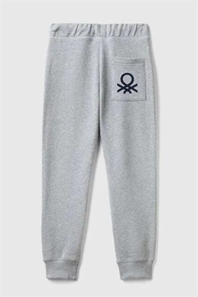 Benetton Erkek Bebek 1-6 Yaş Arka Cep Logolu Eşofman Altı Gri