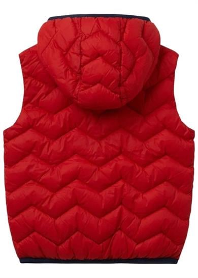 Benetton Erkek Bebek 1-6 Yaş Logo İşlemeli Kapüşonlu Yelek Kırmızı