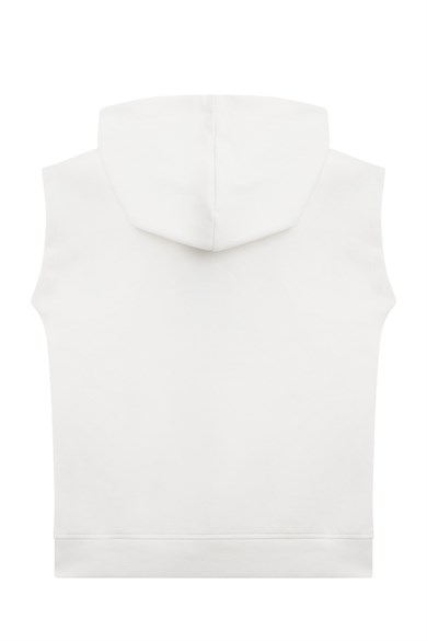 Benetton Erkek Çocuk 4-14 Yaş Kapüşonlu Kolsuz T-shirt Beyaz
