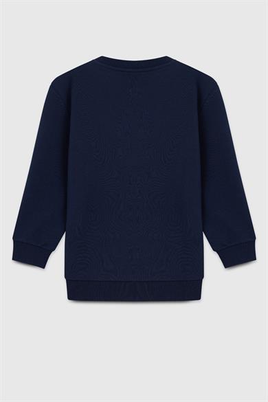 Benetton Erkek Çocuk 4-14 Yaş Logo Baskılı Sweatshirt Lacivert