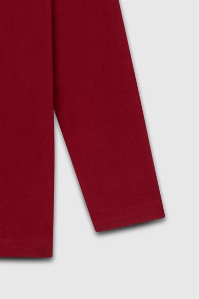 Benetton Erkek Çocuk 4-14 Yaş Logo Baskılı Uzun Kol T-shirt Bordo