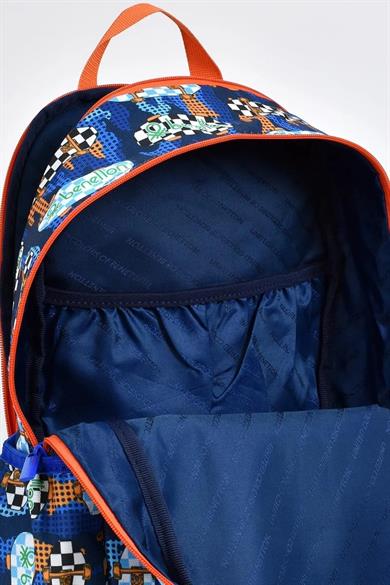 Benetton Erkek Çocuk Kaykay Baskılı Sırt Çantası 03693 Lacivert