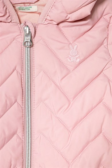 Benetton Kız Bebek 0-18 Ay Penye Astarlı Mevsimlik Mont Pembe