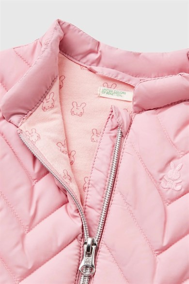 Benetton Kız Bebek 0-18 Ay Penye Astarlı Şişme Yelek Pembe