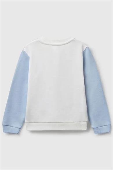Benetton Kız Bebek 1-6 Yaş Baskılı Bisiklet Yaka Sweatshirt Lila