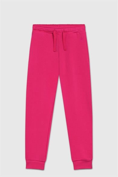Benetton Kız Bebek 4-14  Yaş Lastikli Jogger Eşofman Altı Fuşya